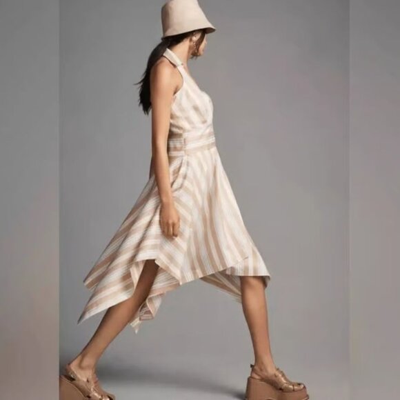 Anthropologie Maeve Asymmetrical Wrap Shirt Dress Size 0 - Picture 5 of 5